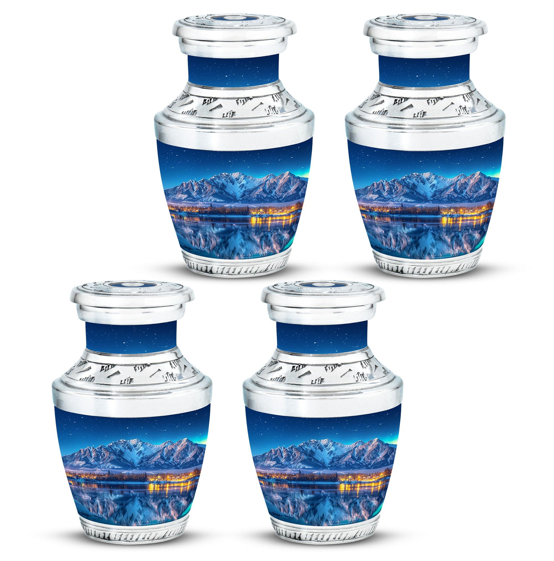 Aurora Borealis Theme 3 Inch Keepsake Pack of 4