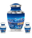 Aurora Borealis Theme Large Urn With 2 Keepsake Urn