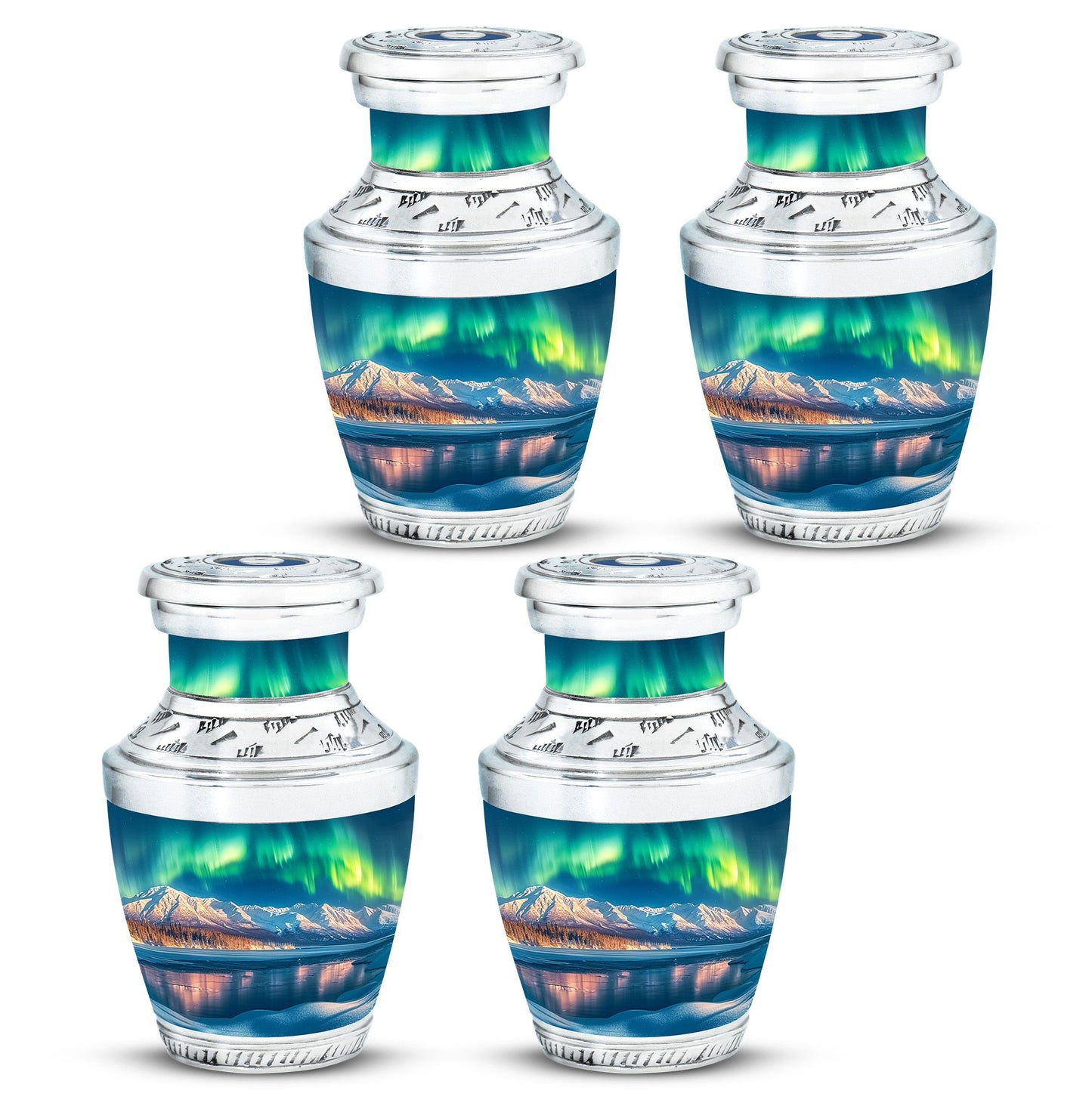 Aurora Borealis Theme 3 Inch Keepsake Pack of 4