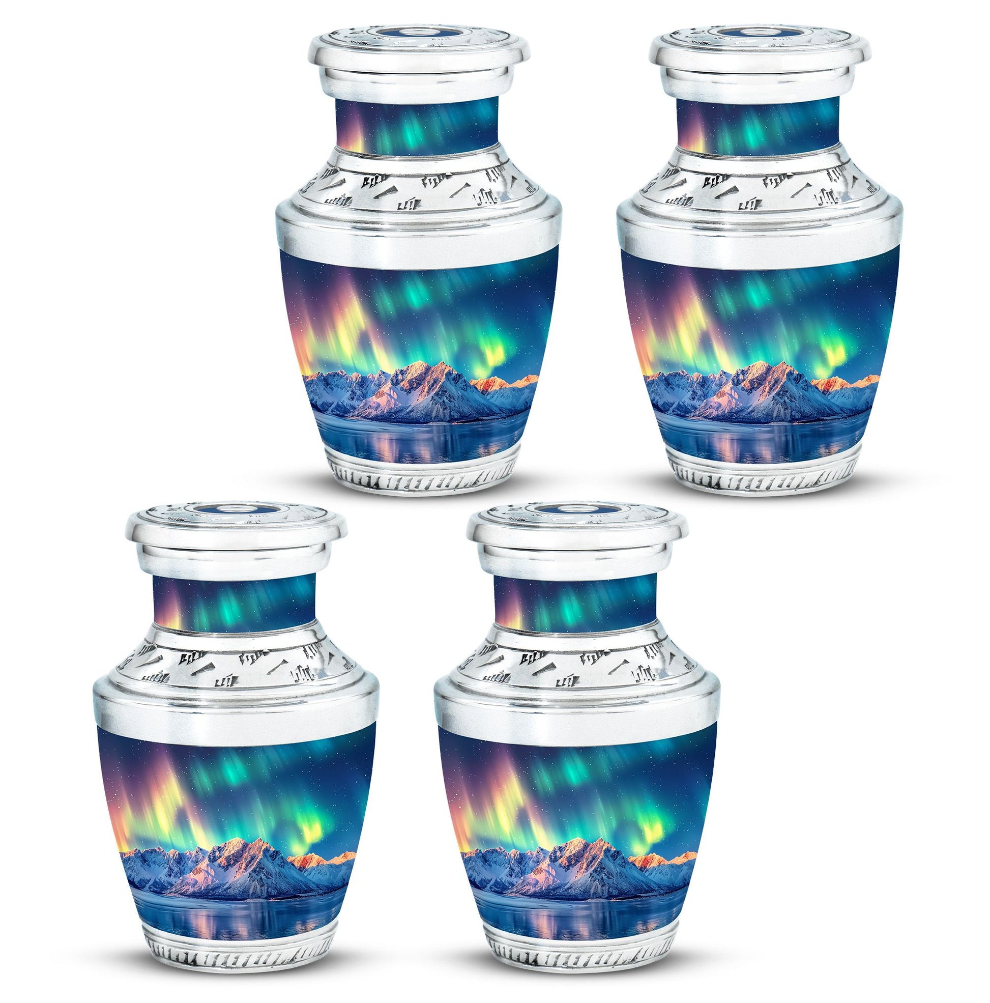 Aurora Borealis Theme 3 Inch Keepsake Pack of 4