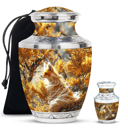 Fox Theme Large Urn With 1 Keepsake Urn