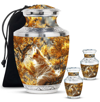 Fox Theme Large Urn With 2 Keepsake Urn