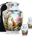 Fox Theme Large Urn With 2 Keepsake Urn
