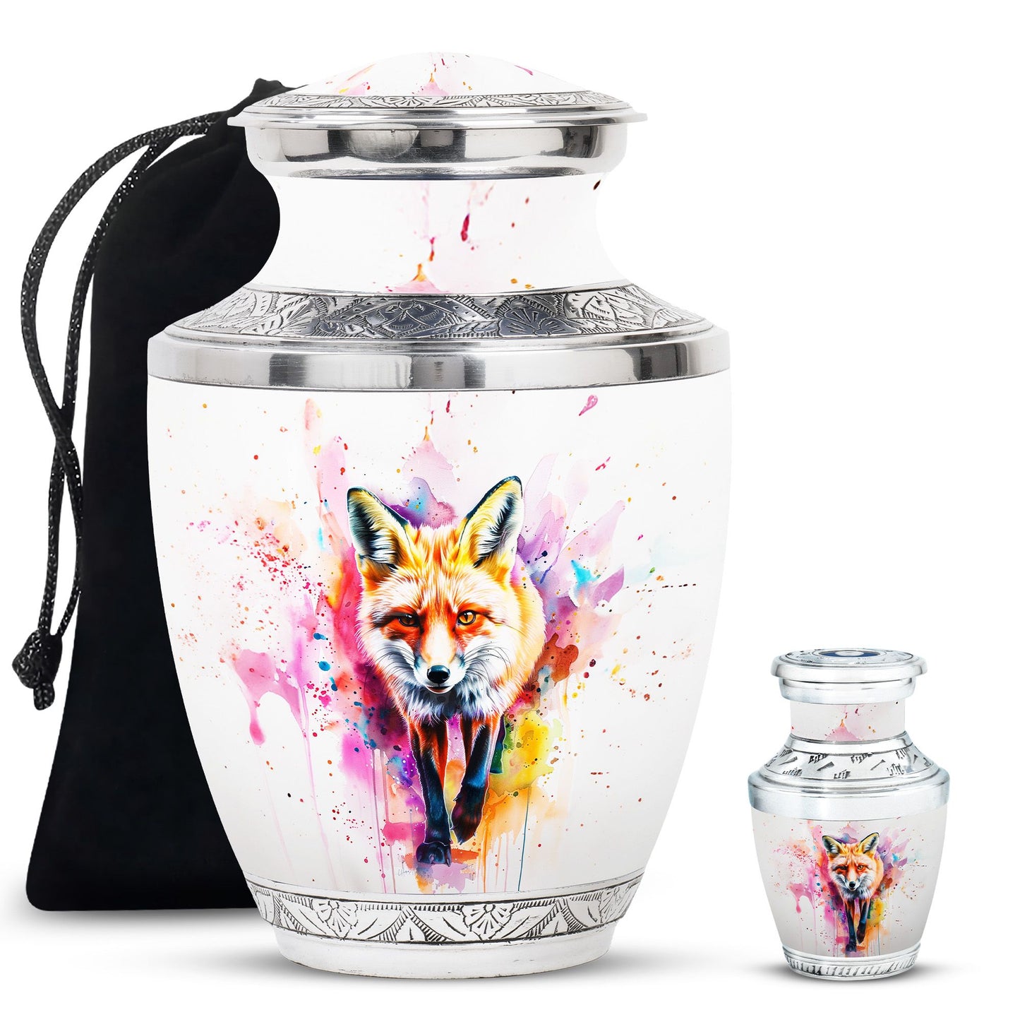 Fox Theme Large Urn With 1 Keepsake Urn