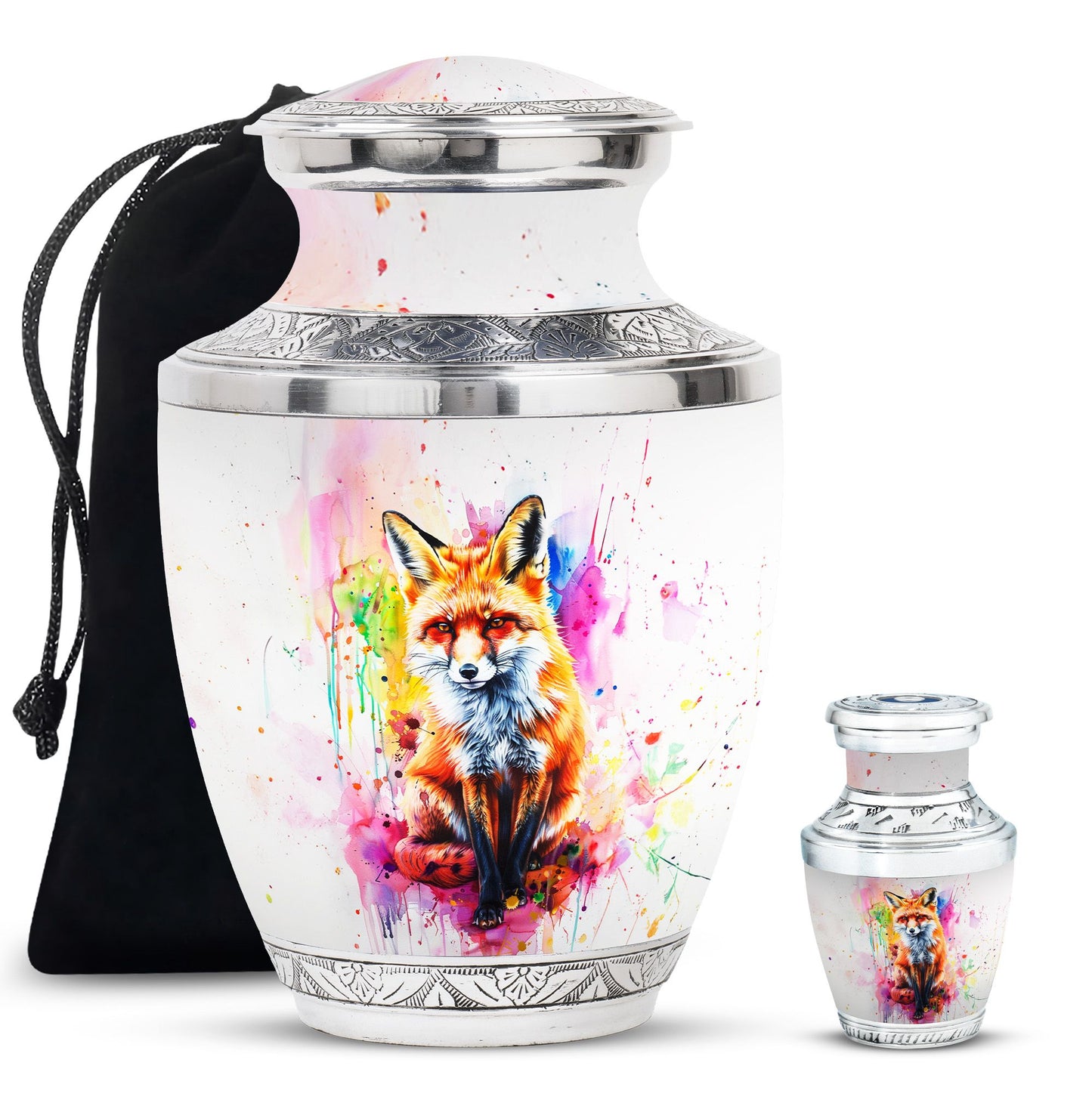 Fox Theme Large Urn With 1 Keepsake Urn