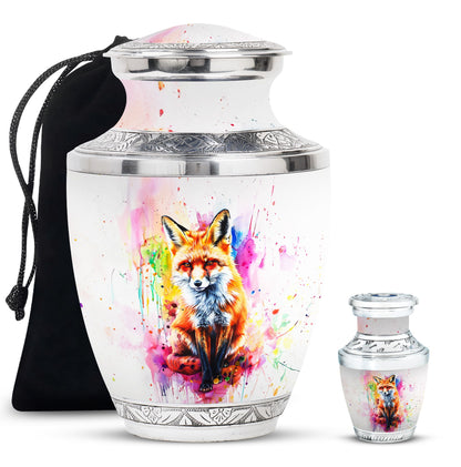 Fox Theme Large Urn With 1 Keepsake Urn
