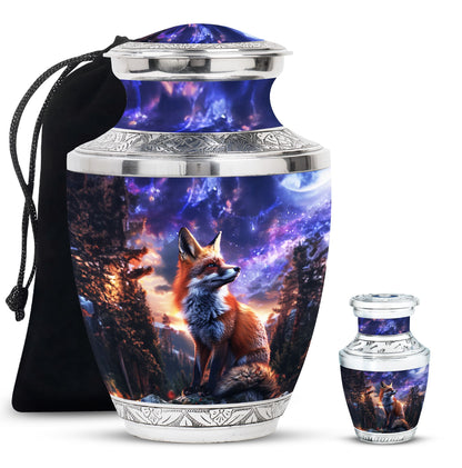 Fox Theme Large Urn With 1 Keepsake Urn