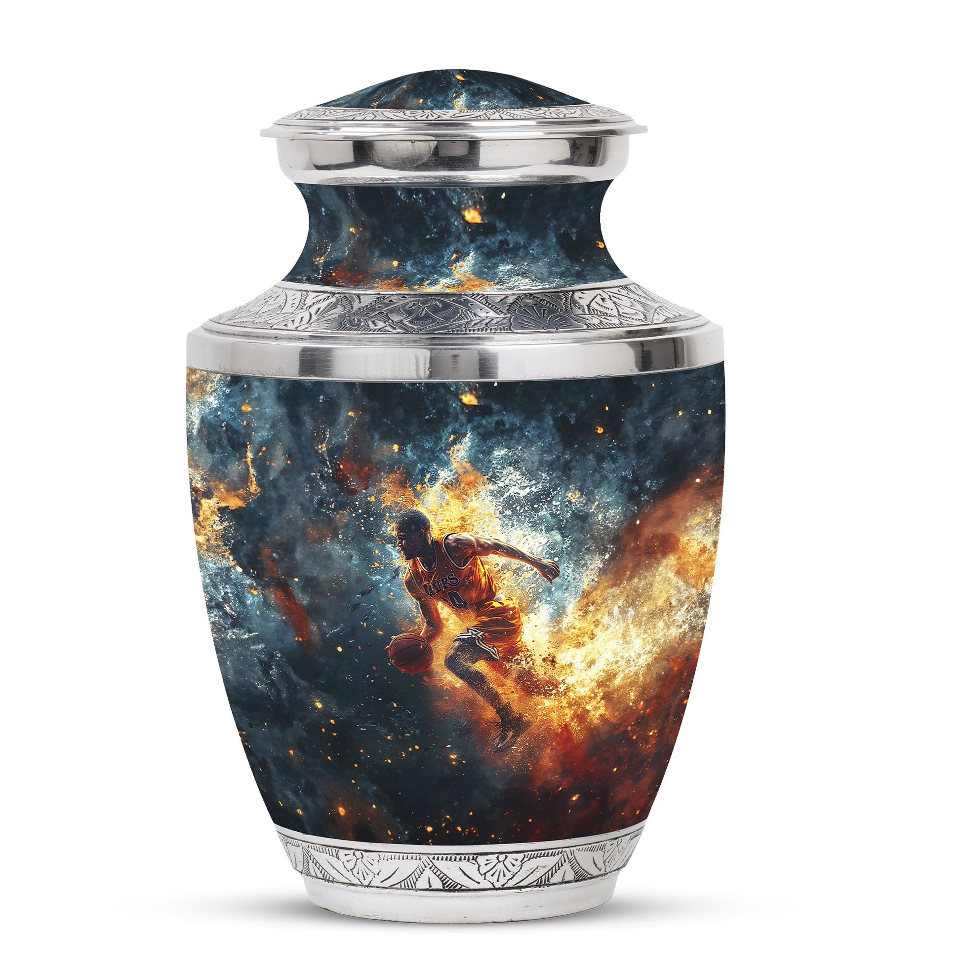 Basketball Theme Large Urn 10 Inch