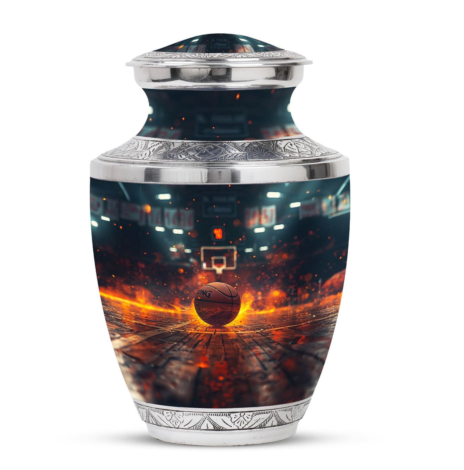 Basketball Theme Large Urn 10 Inch