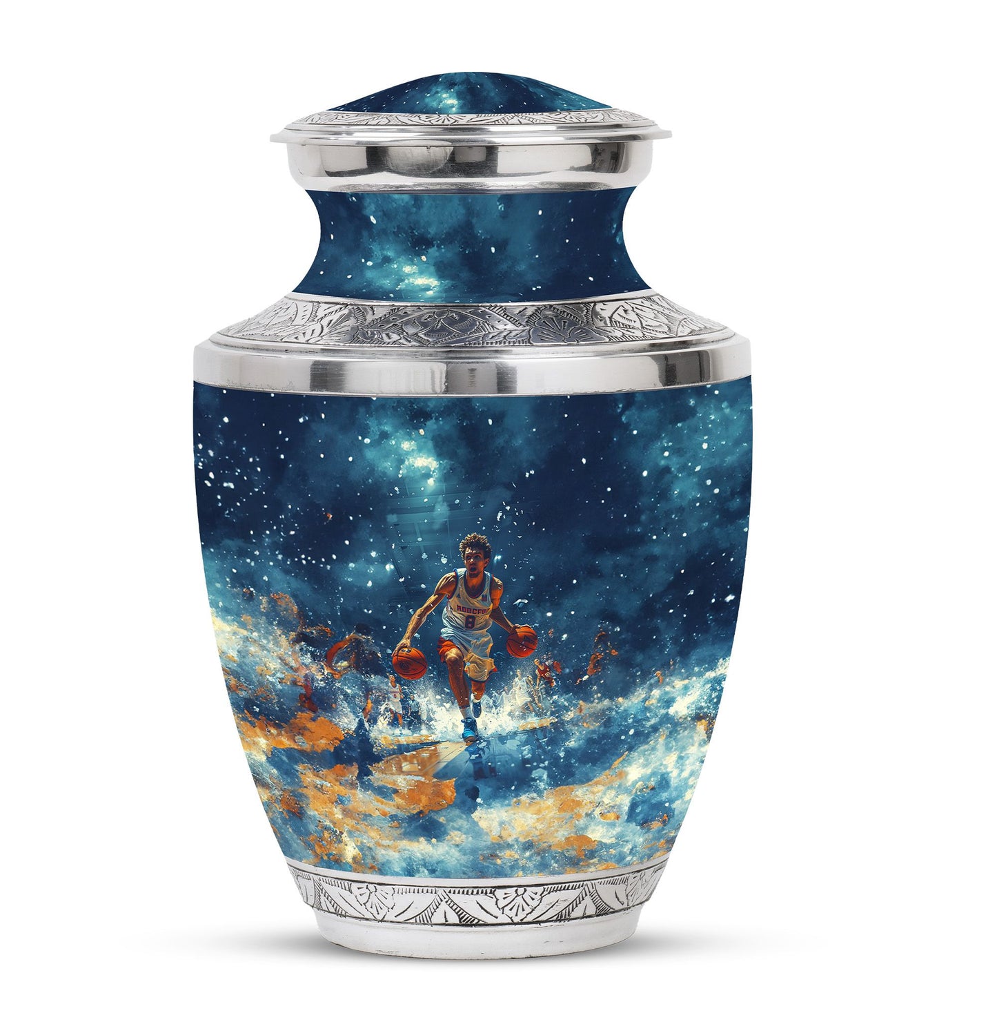 Basketball Theme Large Urn 10 Inch