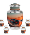 Car Theme Large Urn With 4 Keepsake Urn