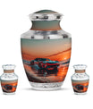 Car Theme Large Urn With 2 Keepsake Urn