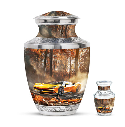 Car Theme Large Urn With 1 Keepsake Urn