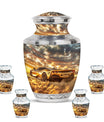Car Theme Large Urn With 4 Keepsake Urn
