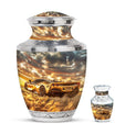 Car Theme Large Urn With 1 Keepsake Urn