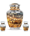 Car Theme Large Urn With 2 Keepsake Urn