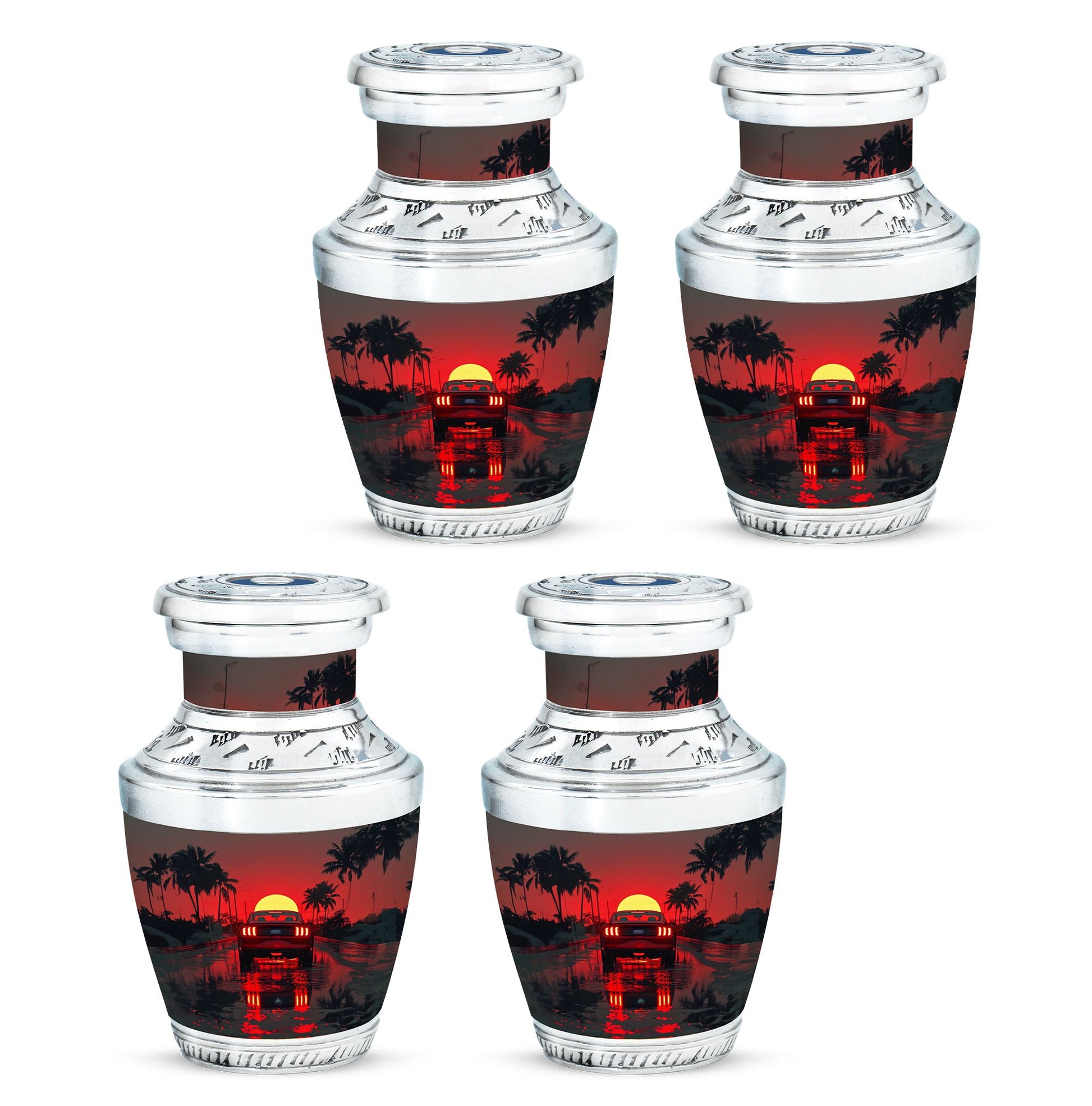 Car Theme Large Urn With 4 Keepsake Urn