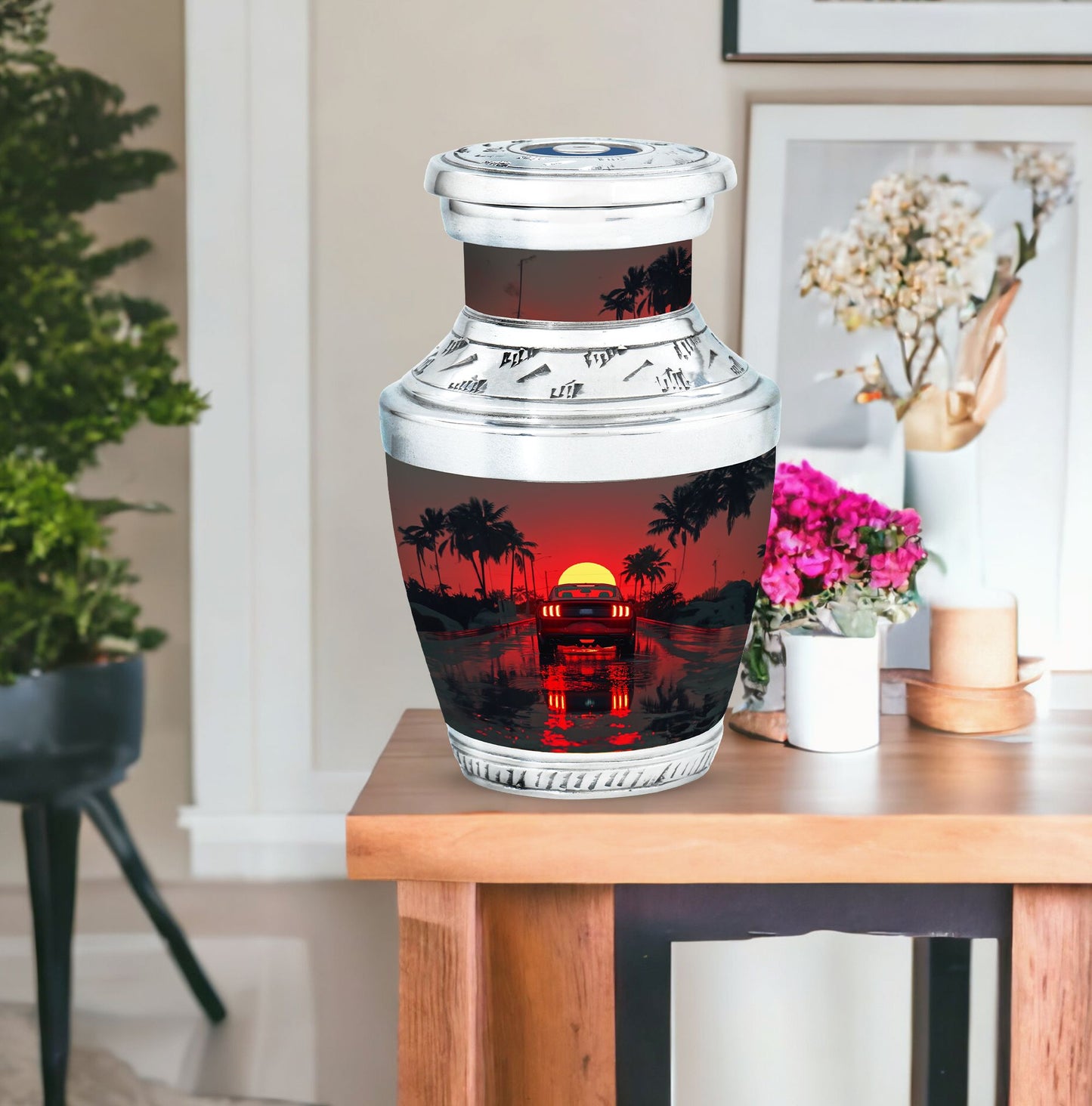Car Theme Large Urn With 1 Keepsake Urn