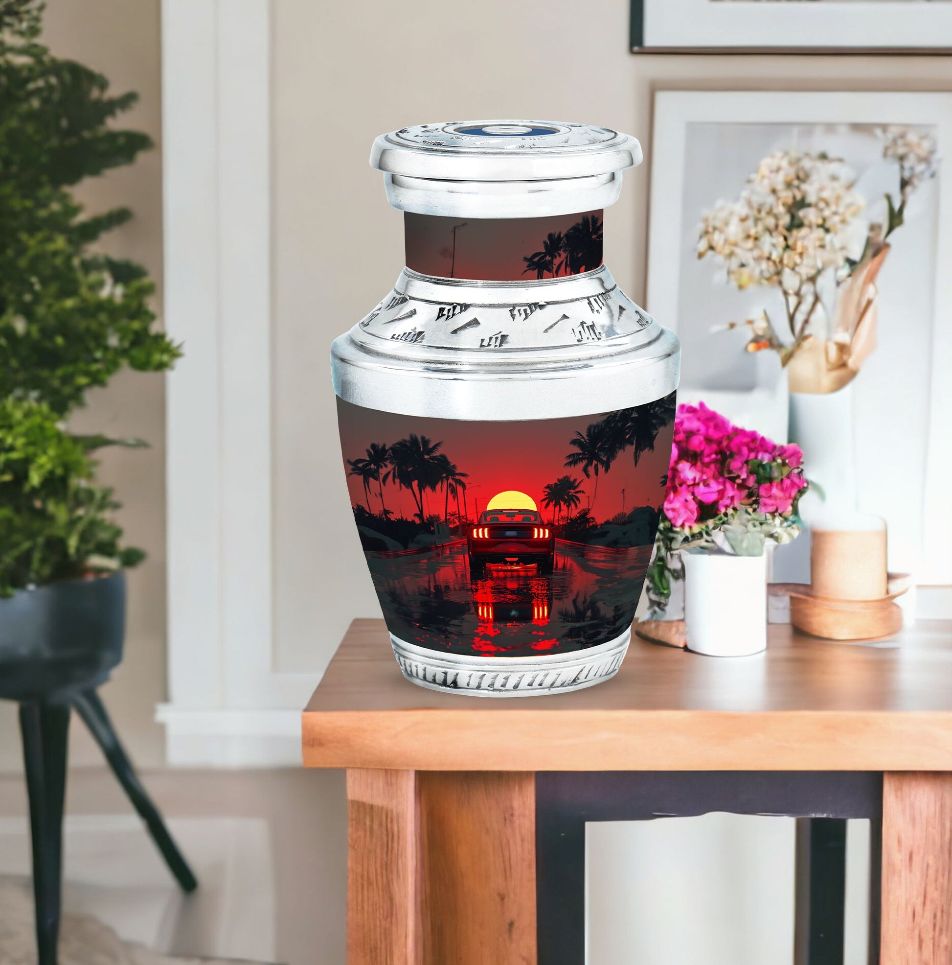 Car Theme Large Urn With 1 Keepsake Urn