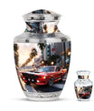 Car Theme Large Urn With 1 Keepsake Urn