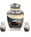 Car Theme Large Urn With 2 Keepsake Urn