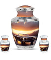 Car Theme Large Urn With 2 Keepsake Urn