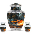 Car Theme Large Urn With 2 Keepsake Urn