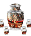Car Theme Large Urn With 4 Keepsake Urn