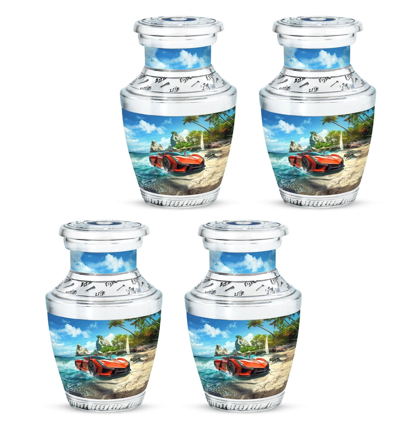 Car Theme 3 Inch Keepsake Pack of 4