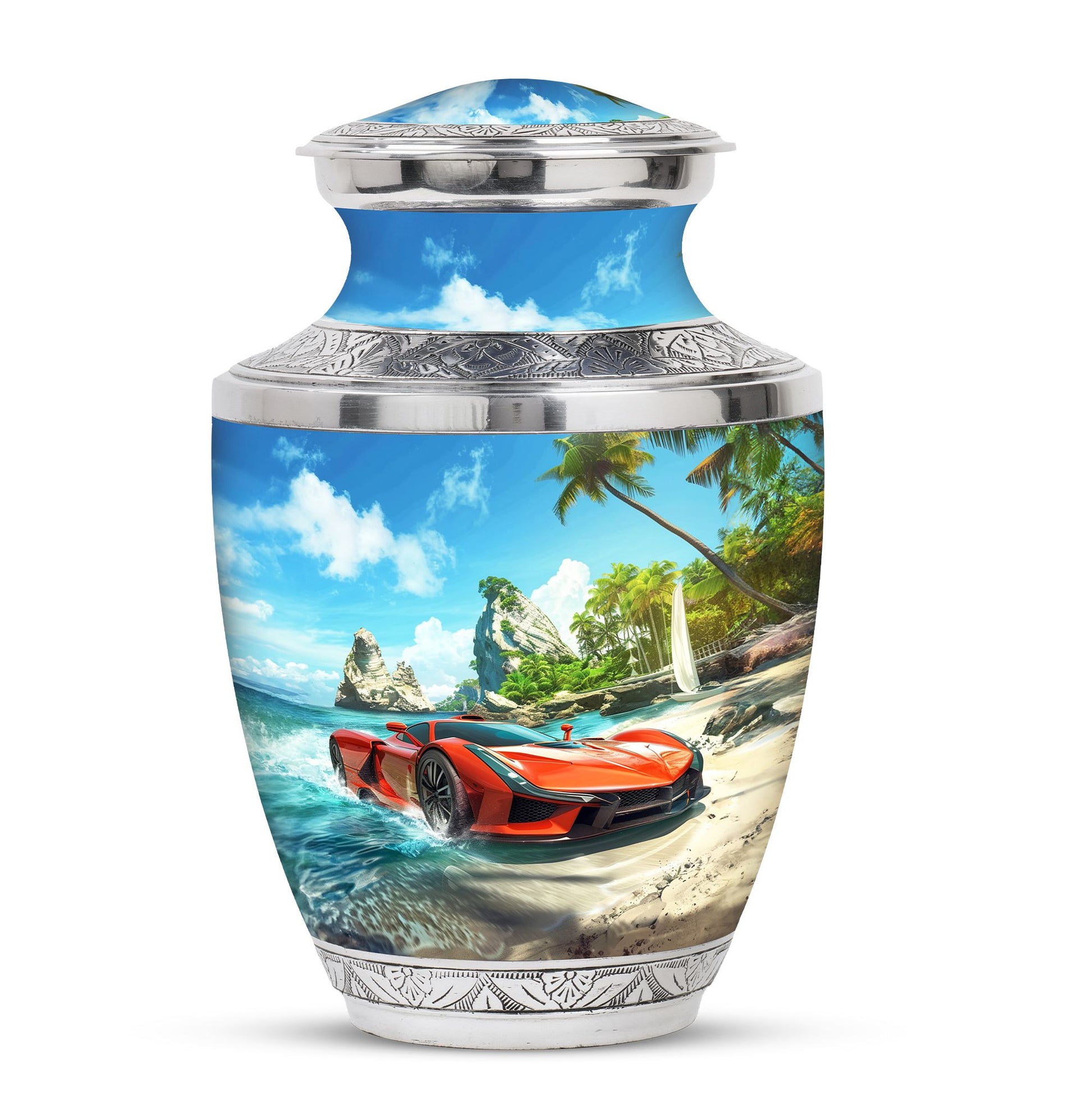 Car Theme Large Urn 10 Inch