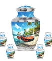 Car Theme Large Urn With 4 Keepsake Urn