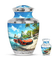 Car Theme Large Urn With 1 Keepsake Urn