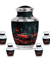 Car Theme Large Urn With 4 Keepsake Urn