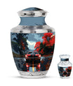Car Theme Large Urn With 1 Keepsake Urn