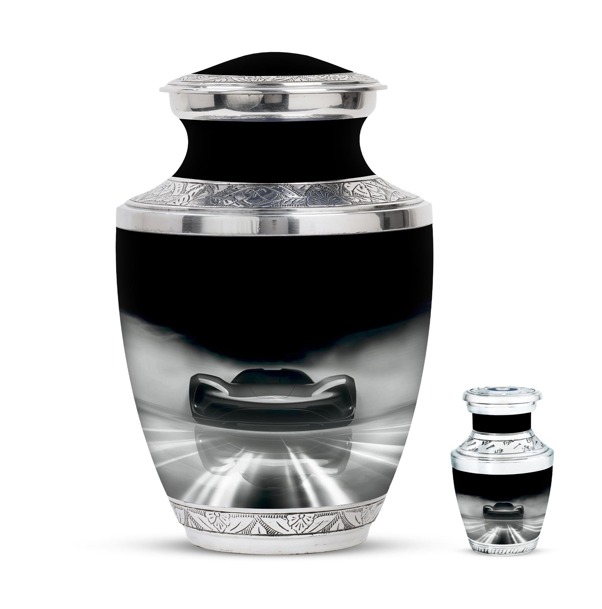 Car Theme Large Urn With 1 Keepsake Urn