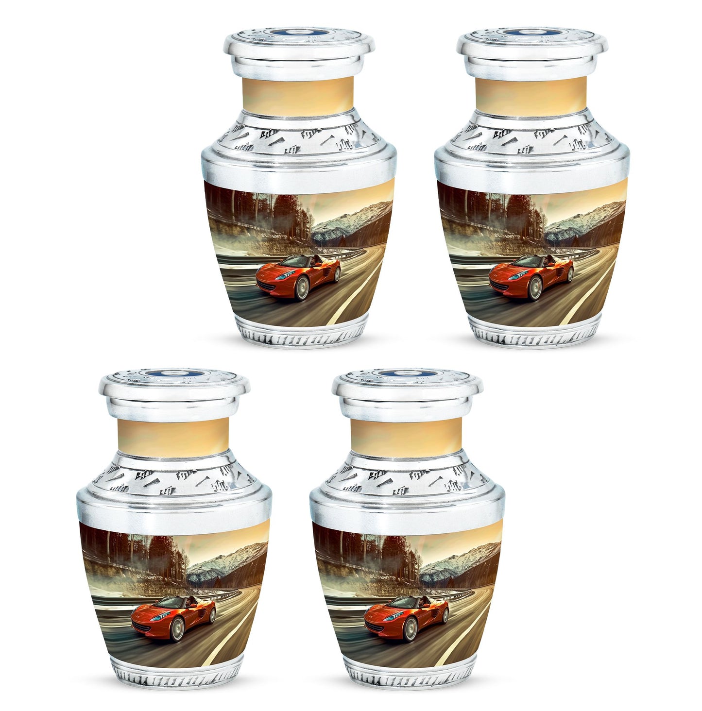 Car Theme 3 Inch Keepsake Pack of 4