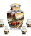 Car Theme Large Urn With 4 Keepsake Urn