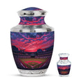 Baseball Theme Large Urn With 1 Keepsake Urn