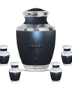 Cross Theme Large Urn With 4 Keepsake Urn