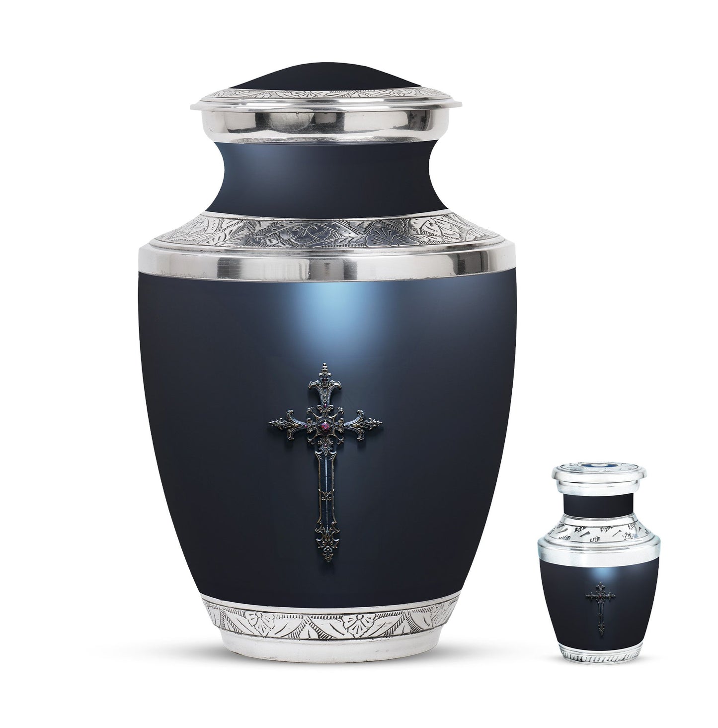 Cross Theme Large Urn With 1 Keepsake Urn