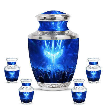 Cross Theme Large Urn With 4 Keepsake Urn