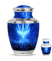 Cross Theme Large Urn With 1 Keepsake Urn