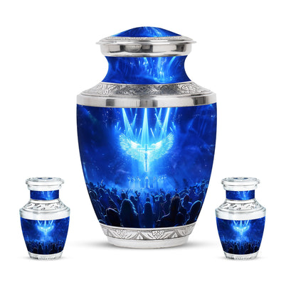 Cross Theme Large Urn With 2 Keepsake Urn