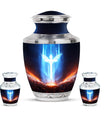 Cross Theme Large Urn With 2 Keepsake Urn