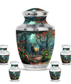 Deer Theme Large Urn With 4 Keepsake Urn
