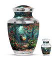 Deer Theme Large Urn With 1 Keepsake Urn