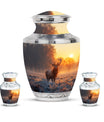 Deer Theme Large Urn With 2 Keepsake Urn