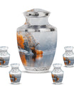 Deer Theme Large Urn With 4 Keepsake Urn