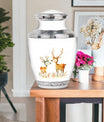 Deer Family Theme Large Urn With 1 Keepsake Urn