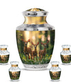 Deer Family Theme Large Urn With 4 Keepsake Urn